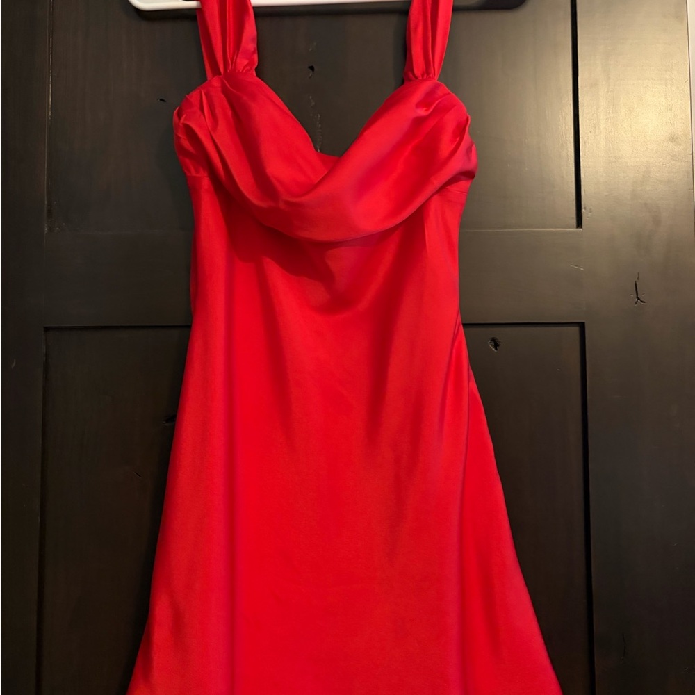 Off the shoulder red dress